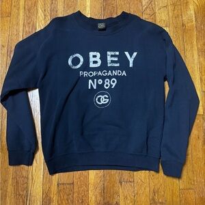 Vintage Obey Men's Black Sweatshirt Medium
